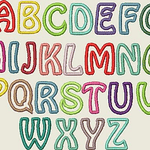Stickdatei ABC 6cm Alphabet Applikation Buchstaben Set 298 - Sewando