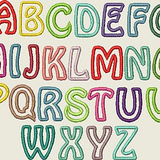 Stickdatei ABC 6cm Alphabet Applikation Buchstaben Set 298 - Sewando