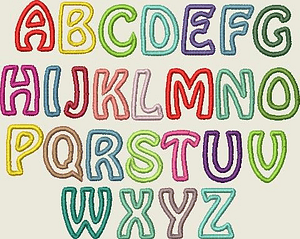 Stickdatei ABC 6cm Alphabet Applikation Buchstaben Set 298 - Sewando