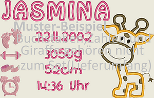 Stickdatei Geburt Taufe Kissen U-Heft /Baby Füsse 453 - Sewando
