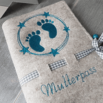 Stickdatei Mutterpass Stern Babyfüsse Doodle 449 - Sewando