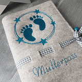 Stickdatei Mutterpass Stern Babyfüsse Doodle 449 - Sewando
