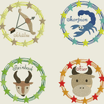 Stickdatei Sternzeichen Horoskop Set 561 - Sewando