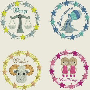 Stickdatei Sternzeichen Horoskop Set 561 - Sewando