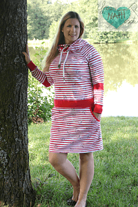 Schnittmuster Hoodie/Hoodiekleid JULIETA 34-52 + Kragen Add on : - Sewando