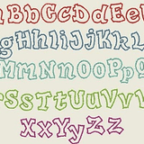 Stickdatei ABC ca. 12,5cm Alphabet Zahlen Applikation Set 236 - Sewando