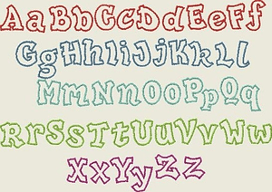 Stickdatei ABC ca. 12,5cm Alphabet Zahlen Applikation Set 236 - Sewando