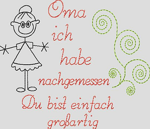 Stickdatei Oma Opa Mama Papa - Du bist großartig Set 586 - Sewando