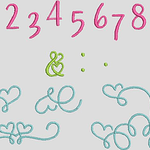 Stickdatei Schrift ABC In Love 2 Liebe Herz Buchstaben Zahlen Set 594 - Sewando