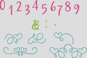 Stickdatei Schrift ABC In Love 2 Liebe Herz Buchstaben Zahlen Set 594 - Sewando
