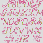 Stickdatei Monogramm Blume Buchstaben Alphabet Set 144 - Sewando