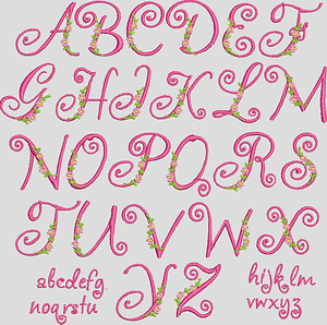 Stickdatei Monogramm Blume Buchstaben Alphabet Set 144 - Sewando