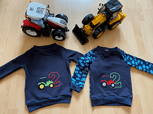 Stickdatei Zahl Geburtstag Applikation Traktor Set 439 - Sewando