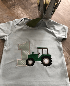 Stickdatei Zahl Geburtstag Applikation Traktor Set 439 - Sewando