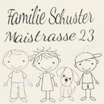 Plotterdatei Strichmännchen Familie 1 mit Hund SVG / Türschild Namensschild - Sewando