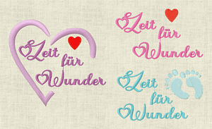Stickdatei Baby Füße, Zeit für Wunder Herz 625 - Sewando