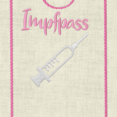 Stickdatei Impfpass In the Hoop Spritze Set 625/b - Sewando