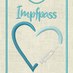 Stickdatei Impfpass In the Hoop Spritze mit Herz Set 625/e - Sewando