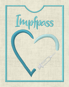 Stickdatei Impfpass In the Hoop Spritze mit Herz Set 625/e - Sewando