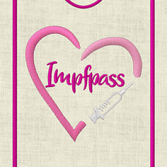 Stickdatei Impfpass In the Hoop Spritze mit Herz Set 625/e - Sewando