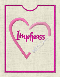 Stickdatei Impfpass In the Hoop Spritze mit Herz Set 625/e - Sewando