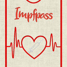 Stickdatei Impfpass Spritze mit Herz und EKG Set 625/h - Sewando