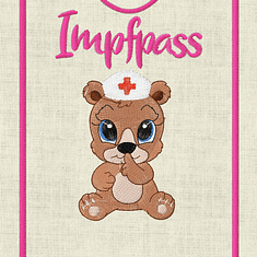 Stickdatei Teddy U-Heft Impfpass In the Hoop 625/T1 - Sewando