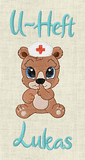 Stickdatei Teddy U-Heft Impfpass In the Hoop 625/T1 - Sewando