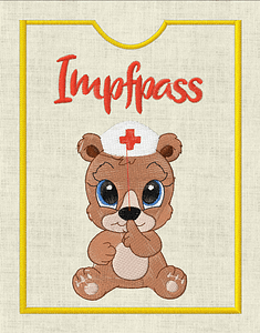 Stickdatei Teddy U-Heft Impfpass In the Hoop 625/T1 - Sewando