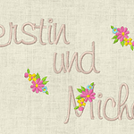 Stickdatei Monogramm mit Blumen ca. 30mm ABC Buchstaben Schrift Set 93 - Sewando