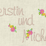 Stickdatei Monogramm mit Blumen ca. 30mm ABC Buchstaben Schrift Set 93 - Sewando