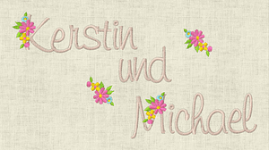 Stickdatei Monogramm mit Blumen ca. 30mm ABC Buchstaben Schrift Set 93 - Sewando