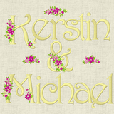 Stickdatei Monogramm mit Blumen Schrift ca. 70mm Set 636 - Sewando