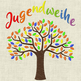 Stickdatei Jugendweihe Baum 2021 bis 2025 Stickmuster Set 644 - Sewando