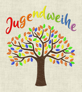 Stickdatei Jugendweihe Baum 2021 bis 2025 Stickmuster Set 644 - Sewando