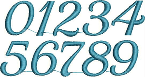 Stickdatei Schrift Alphabet, ABC Zahlen 25mm Set 401 - Sewando