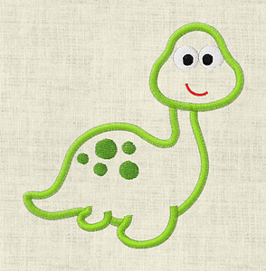 Stickdatei Schmusetuch Baby Dinosaurier Dino / Schnullertuch In the Hoop 650 Applikation - Sewando