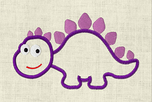 Stickdatei Schmusetuch Baby Dinosaurier Dino / Schnullertuch In the Hoop 650 Applikation - Sewando