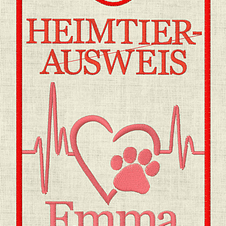 Stickdatei Impfpass Heimtierausweis Set 650 - Sewando