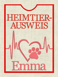 Stickdatei Impfpass Heimtierausweis Set 650 - Sewando