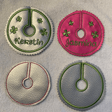 Stickdatei Untersetzer Bierdeckel Weinglas ITH offene Form Set 125 Glasmanschette - Sewando