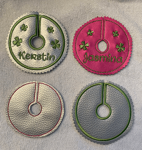Stickdatei Untersetzer Bierdeckel Weinglas ITH offene Form Set 125 Glasmanschette - Sewando