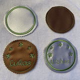 Stickdatei Untersetzer Bierdeckel Weinglas ITH offene Form Set 125 Glasmanschette - Sewando