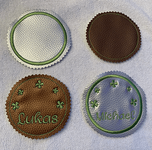 Stickdatei Untersetzer Bierdeckel Weinglas ITH offene Form Set 125 Glasmanschette - Sewando