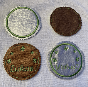 Stickdatei Untersetzer Bierdeckel Weinglas ITH offene Form Set 125 Glasmanschette - Sewando