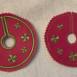 Stickdatei Untersetzer Bierdeckel Weinglas ITH offene Form Set 125 Glasmanschette - Sewando