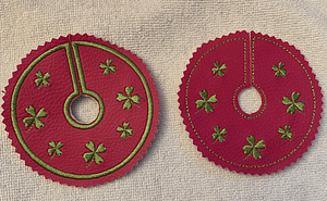 Stickdatei Untersetzer Bierdeckel Weinglas ITH offene Form Set 125 Glasmanschette - Sewando