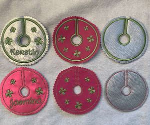 Stickdatei Untersetzer Bierdeckel Weinglas ITH offene Form Set 125 Glasmanschette - Sewando