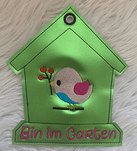 Stickdatei Türschild Bin im Garten Set 699 - Sewando
