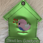 Stickdatei Türschild Bin im Garten Set 699 - Sewando